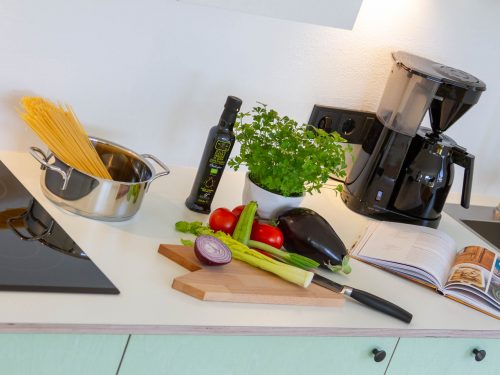 Küche Kochen Topf Nudel Pasta Zutaten Messer Kochbuch Kaffeemaschine